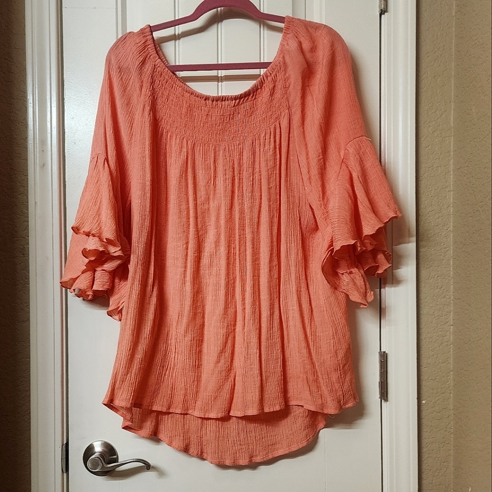 Coral peasant style top 18/20